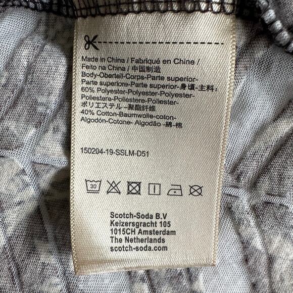 Scotch & Soda T-Shirt Top Floral Birds Burnout Short Sleeve Brown Women's Large - Picture 11 of 13